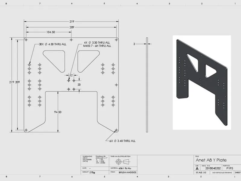1 шт. Anet A8 A6 3D принтер Y- – обзор и цена 3D Printing Industrial